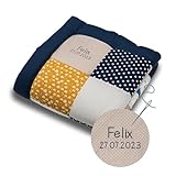 ULLENBOOM Krabbeldecke für Baby mit Personalisierung, 100% OEKO-TEX Materialien, Wale...