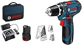 Bosch Professional 12V System Akku Bohrschrauber GSR 12V-15 (inkl. 2x2.0 Akku, Ladegerät,...