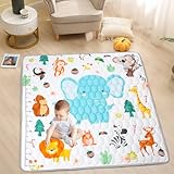 Funsland Krabbelteppich für Baby, Rutschfeste Baby Spielmatte Schadstofffrei 127x127cm,...