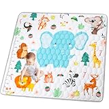 Funsland Krabbelteppich für Baby, Rutschfeste Baby Spielmatte Schadstofffrei 127x127cm,...